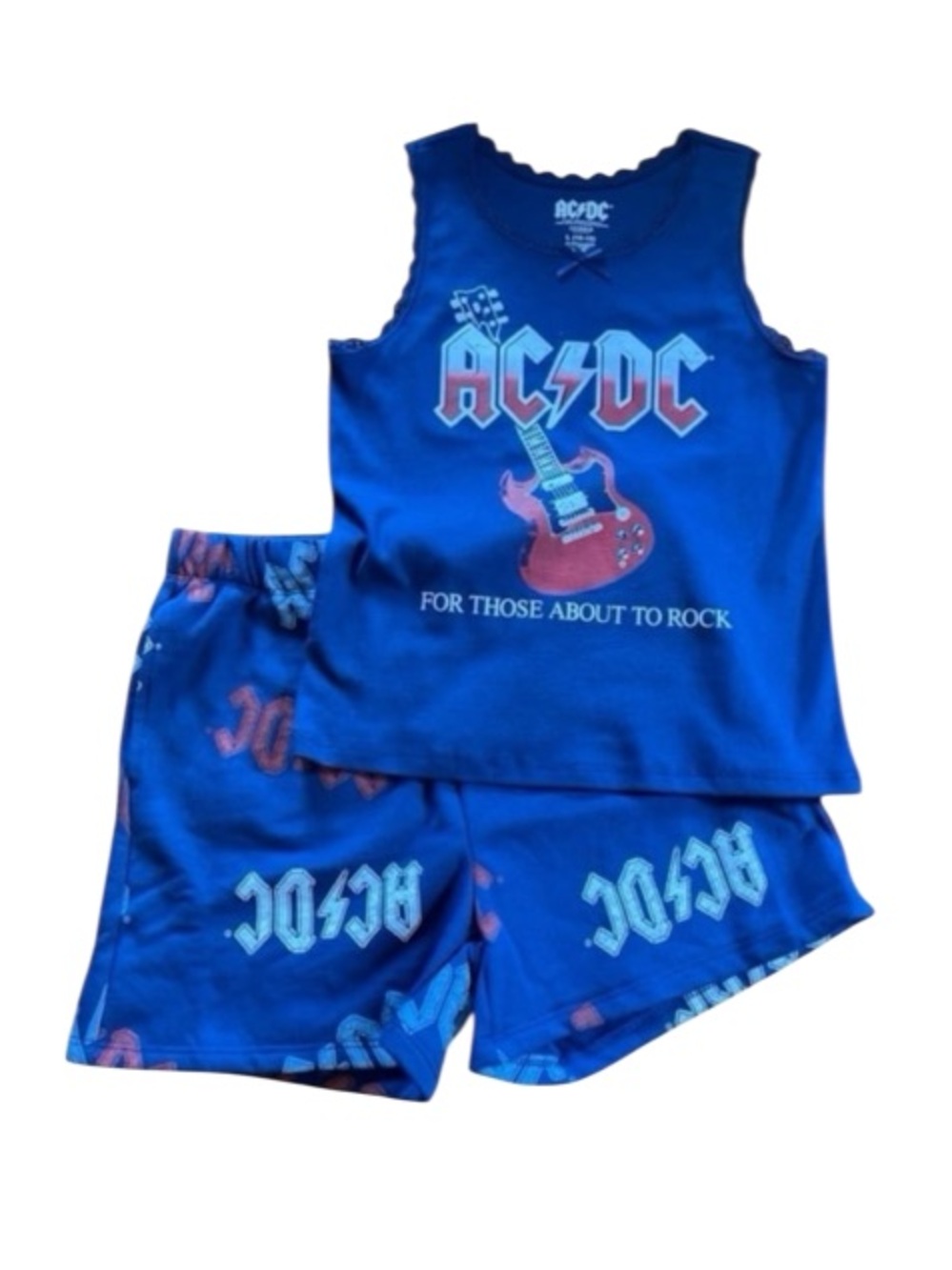 Girls 10/12 AC/DC Short Set
